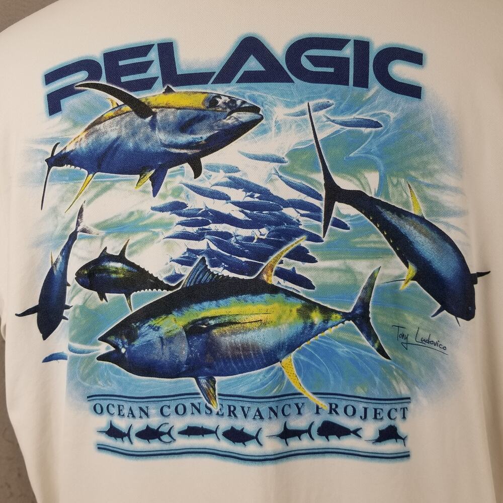 Pelagic Shirt Mens XL Ocean Conservancy Project Tuna‎ Fishing Long Sleeve Nylon